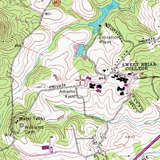 Topographic Map of Train Station and Caboose, VA