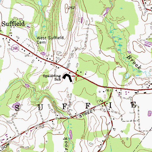 Topographic Map of Spaulding School, CT