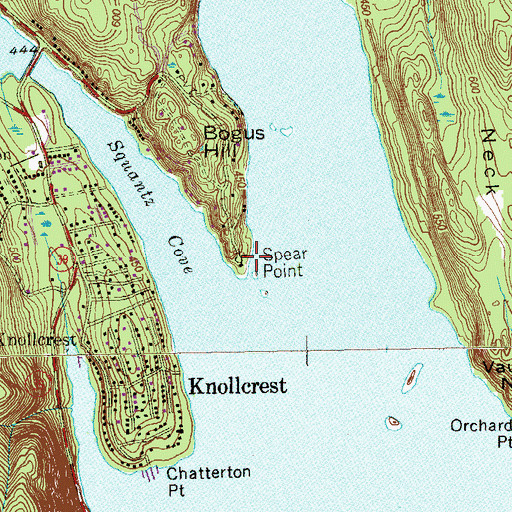 Topographic Map of Spear Point, CT
