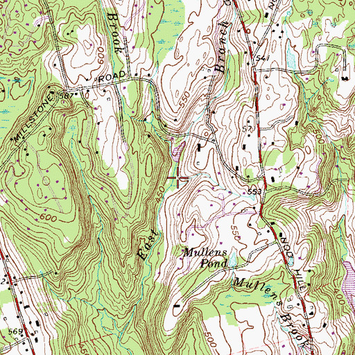Topographic Map of Spectacle Brook, CT