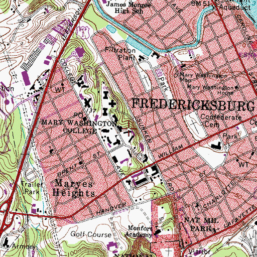 Topographic Map of Marye House, VA