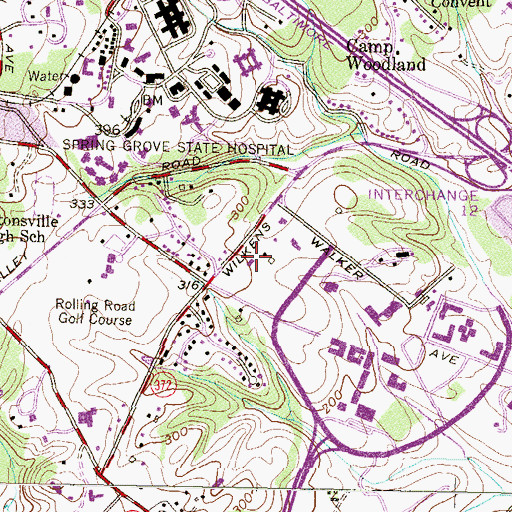 Topographic Map of Alumni House - University of Maryland Baltimore County, MD