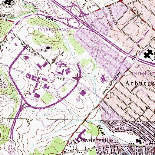 Topographic Map of Patapsco Hall, MD