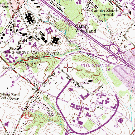 Topographic Map of Walker Avenue Apartments l, MD