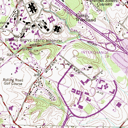 Topographic Map of Walker Avenue Apartments ll, MD