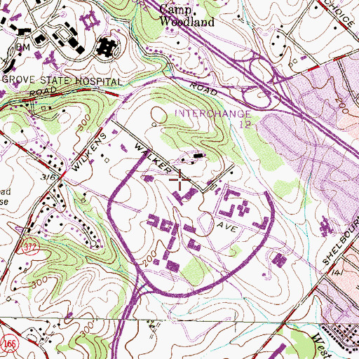 Topographic Map of Walker Avenue Garage, MD