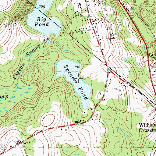 Topographic Map of Spencer Pond, CT