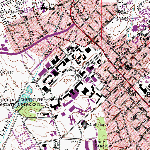 Topographic Map of War Memorial Chapel, VA