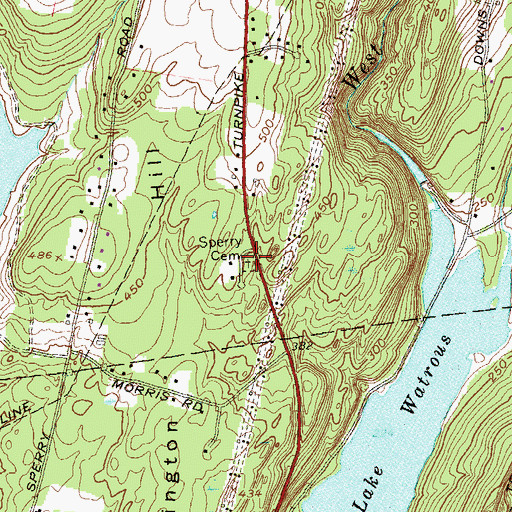 Topographic Map of Sperry Cemetery, CT