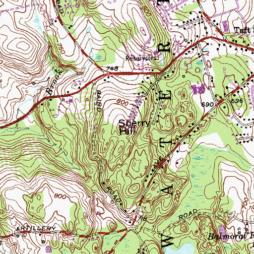 Topographic Map of Sperry Hill, CT