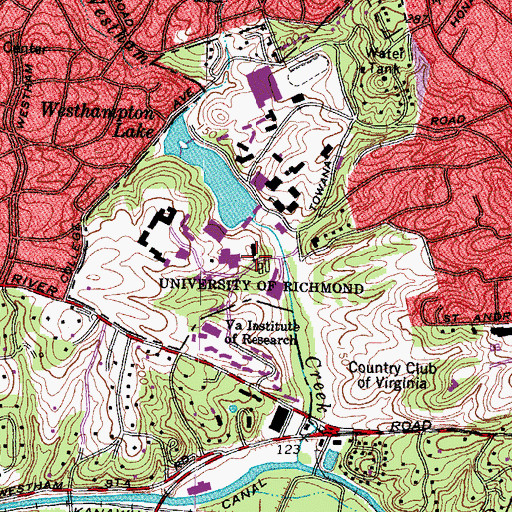 Topographic Map of Cannon Memorial Chapel, VA