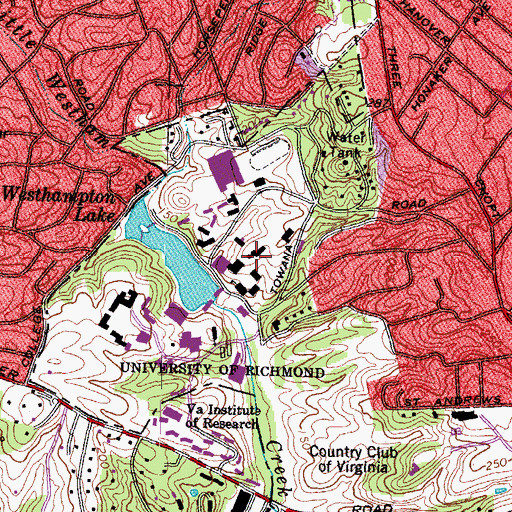 Topographic Map of Charles H Ryland Hall, VA