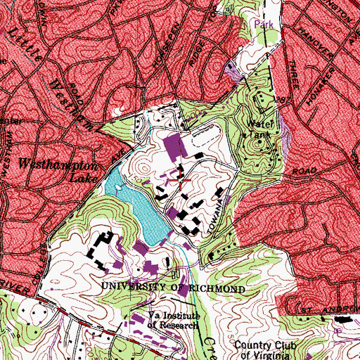Topographic Map of Jeter Memorial Hall, VA