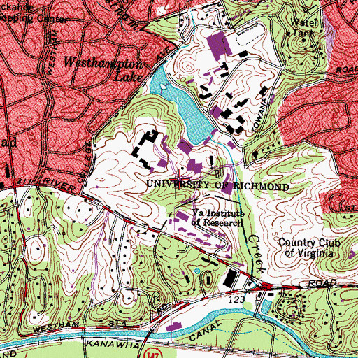 Topographic Map of Lora Robins Court, VA