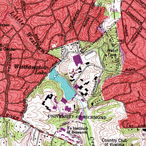 Topographic Map of Moore Memorial Hall, VA