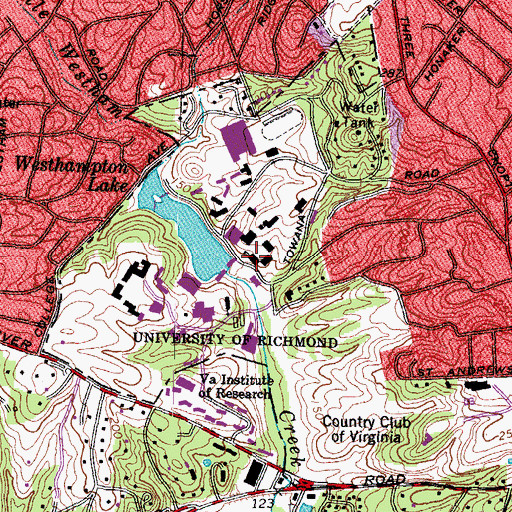 Topographic Map of Puryear Hall, VA