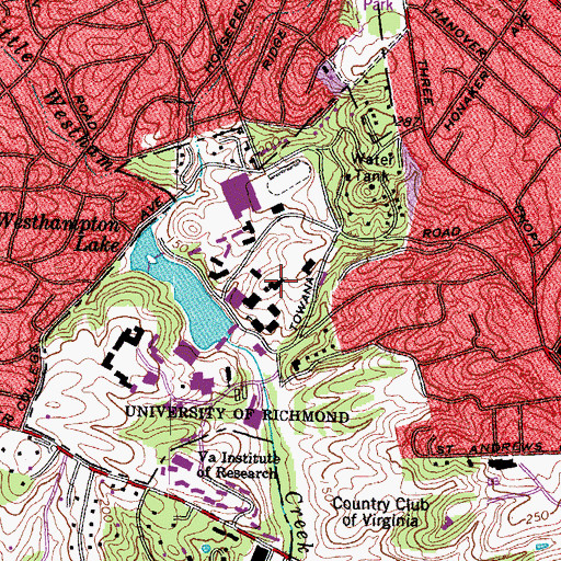 Topographic Map of Robert Ryland Hall, VA