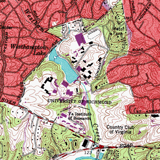 Topographic Map of Tyler Haynes Commons, VA