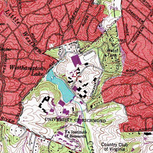 Topographic Map of Whitehurst Building, VA