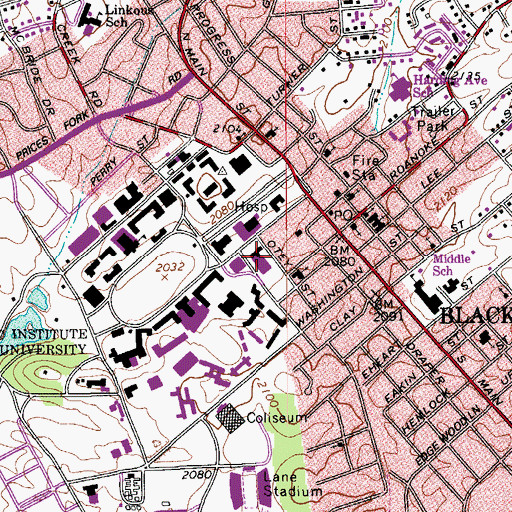 Topographic Map of Holtzman Alumni Center, VA