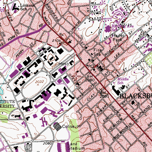 Topographic Map of Architecture Annex, VA