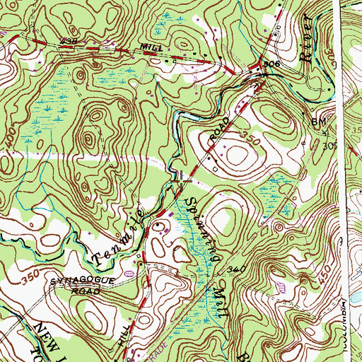 Topographic Map of Spinning Mill Brook, CT