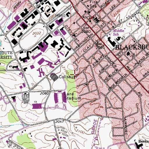 Topographic Map of Cranwell International Center, VA