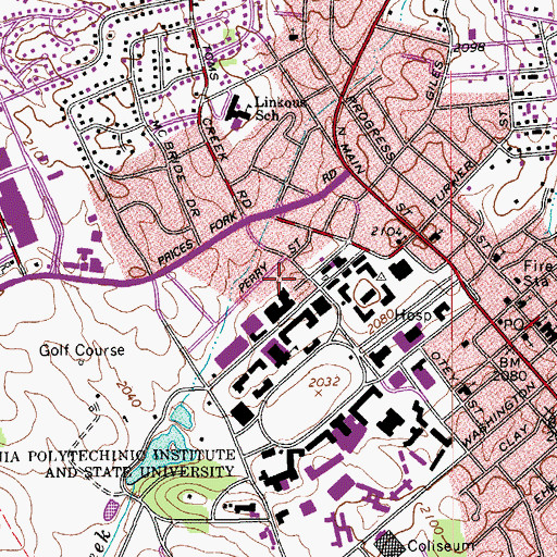 Topographic Map of Durham Hall, VA