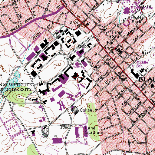 Topographic Map of Owens Hall, VA