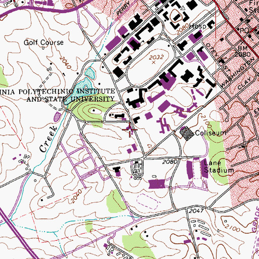 Topographic Map of Maude Wallace Hall, VA