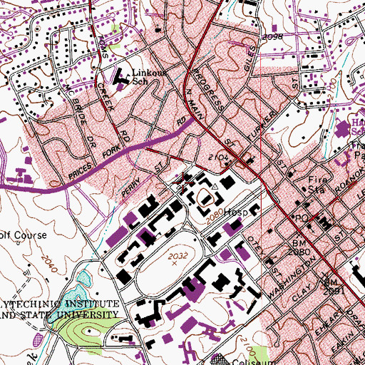 Topographic Map of Military Building, VA