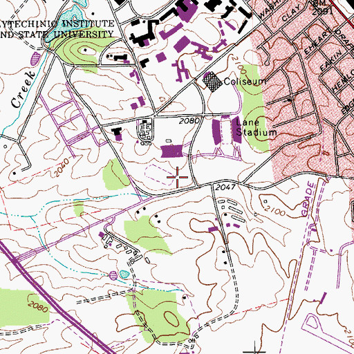 Topographic Map of Miller-Johnson Track/Soccer Complex, VA