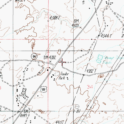 Topographic Map of Wagon Wheel Trading Post, AZ