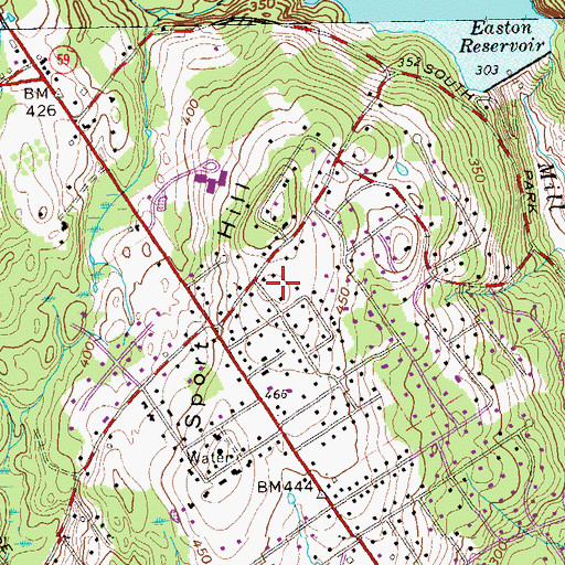 Topographic Map of Sport Hill, CT