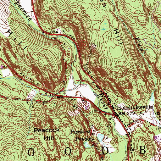 Topographic Map of Sprain Brook, CT