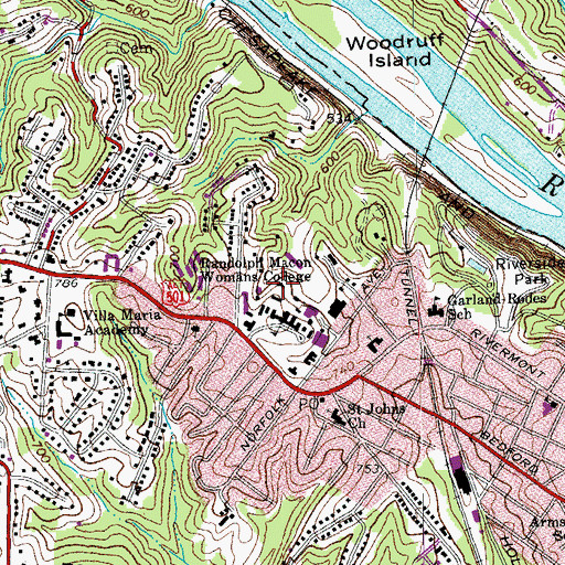 Topographic Map of Terrell Health and Counseling Center, VA