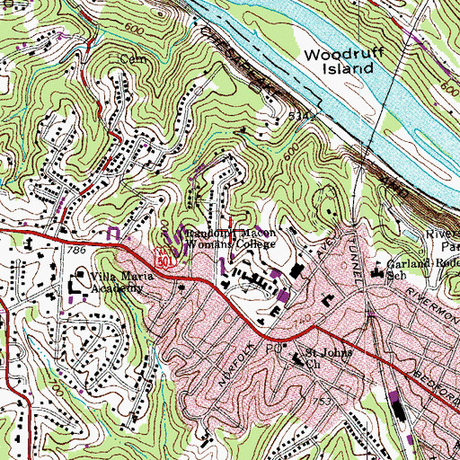 Topographic Map of The Pines House, VA
