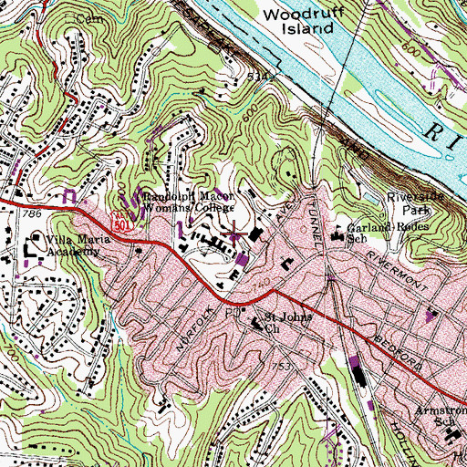 Topographic Map of Thoresen Theatre, VA