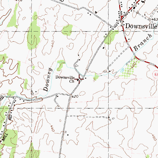 Topographic Map of Downsville Church of the Brethren, MD