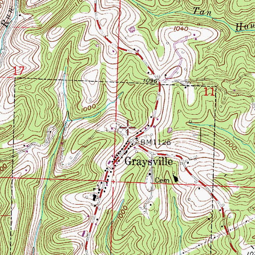 Topographic Map of Graysville Baptist Church (historical), OH