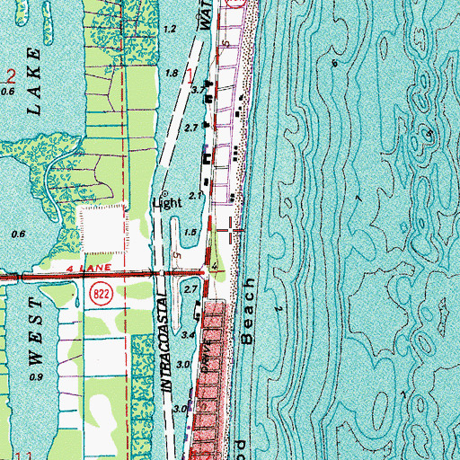 Topographic Map of Hollywood North Beach Park, FL