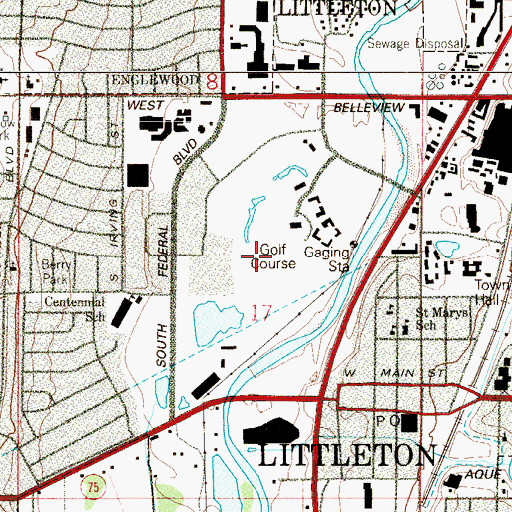 Topographic Map of Centennial Golf And Tennis Club, CO