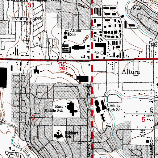 Topographic Map of Chambers Arizona Center Shopping Center, CO