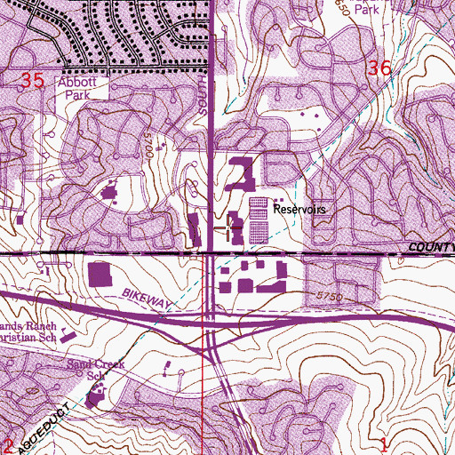 Topographic Map of Festival Shopping Center, CO