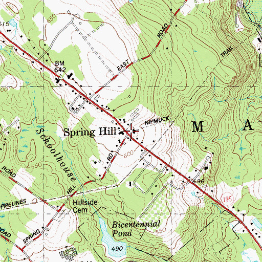 Topographic Map of Spring Hill, CT