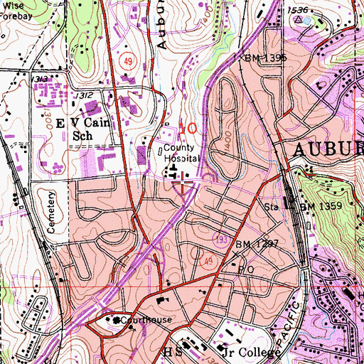 Topographic Map of Exit 119C, CA