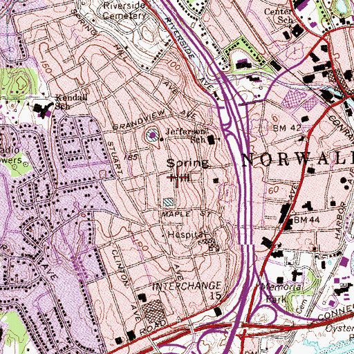 Topographic Map of Spring Hill, CT