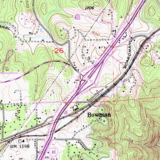 Topographic Map of Exit 123, CA