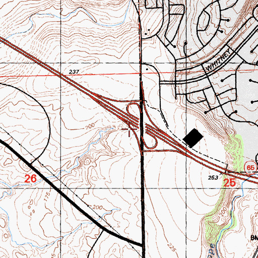 Topographic Map of Exit 307, CA
