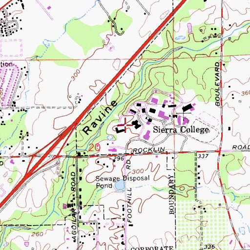 Topographic Map of Sewell Hall, CA
